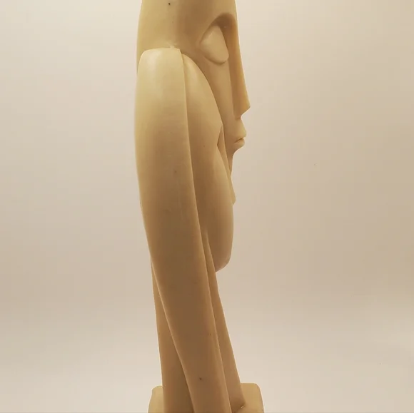 Devotion Cycladic Idol Love Between Couple Statue Marble Handmade Sculpture